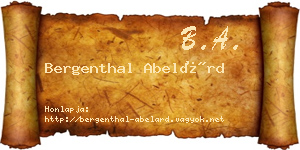 Bergenthal Abelárd névjegykártya